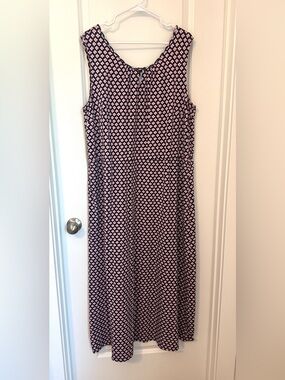 Talbots Black and Pink Sleeveless Maxi Dress